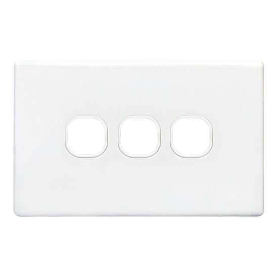 3Gang Slimline Grid & Cover Plate - White